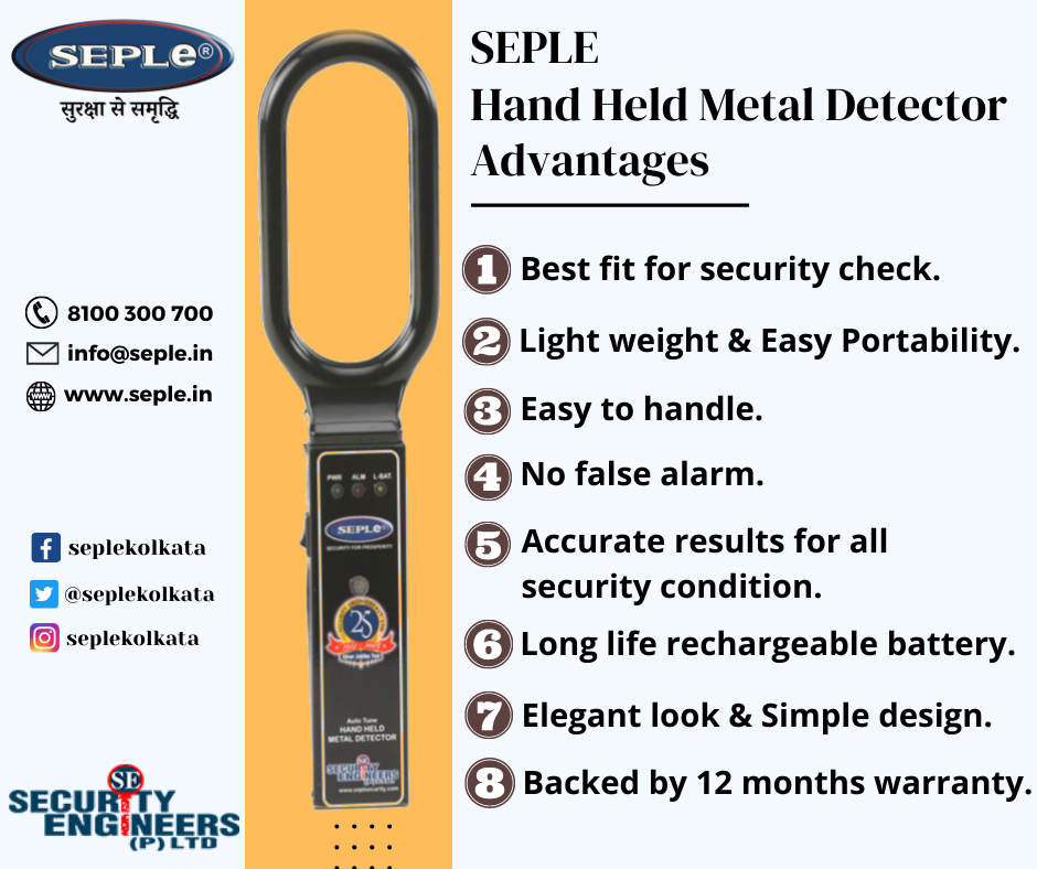 SEPLE Hand Held Metal Detector Best Security Products and Services in India